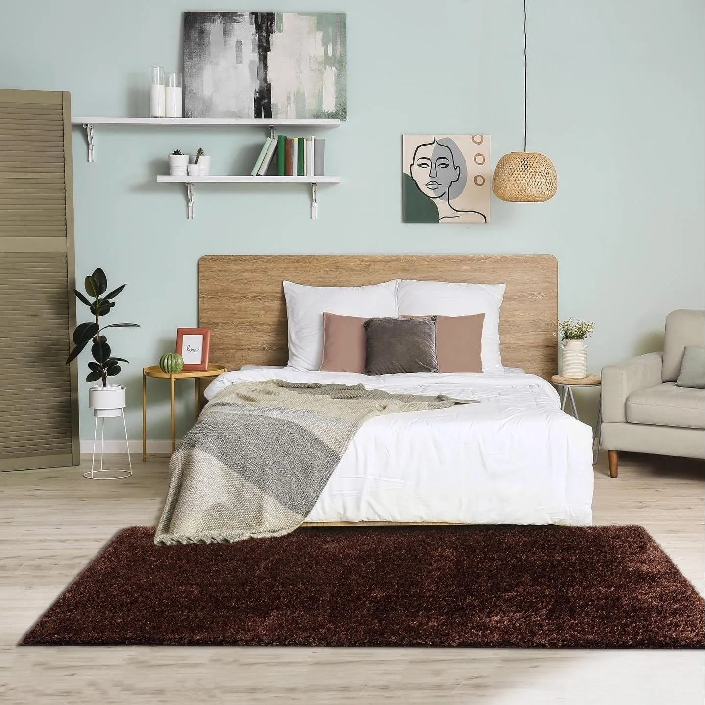 Luxe Weavers Shag Solid Area Rug for Living Rooms
