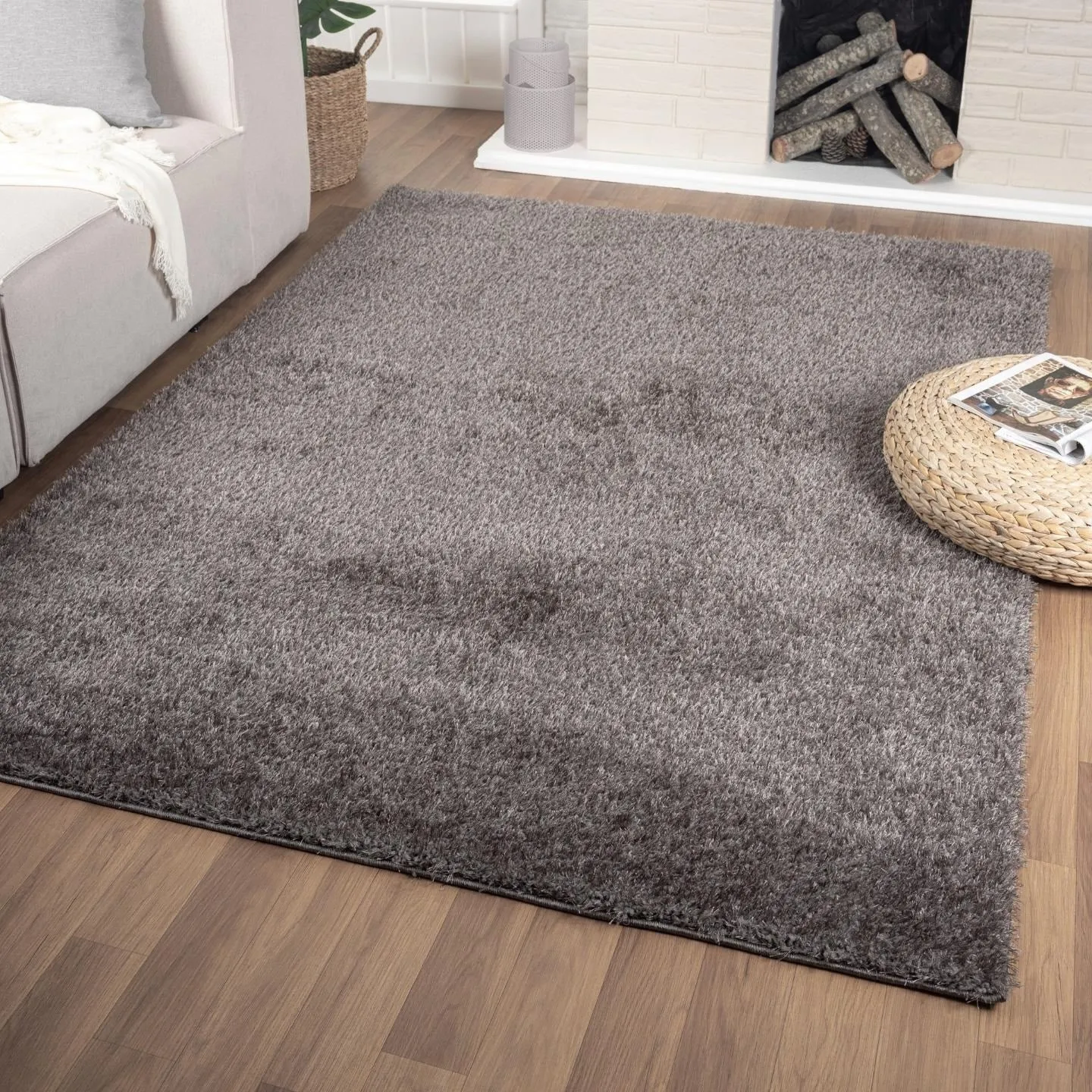 Luxe Weavers Shag Solid Area Rug for Living Rooms