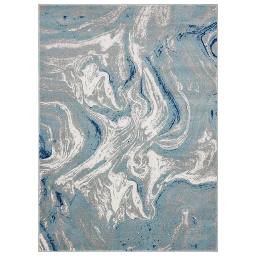 Luxe Weavers Victoria Collection Blue 8x10 Abstract Area Rug - 8' x 10'/Surplus