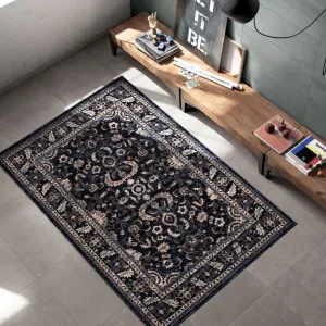 Luxe Weavers Waterloo Collection Navy 5x7 Abstract Area Rug - 5' x 8'/Surplus
