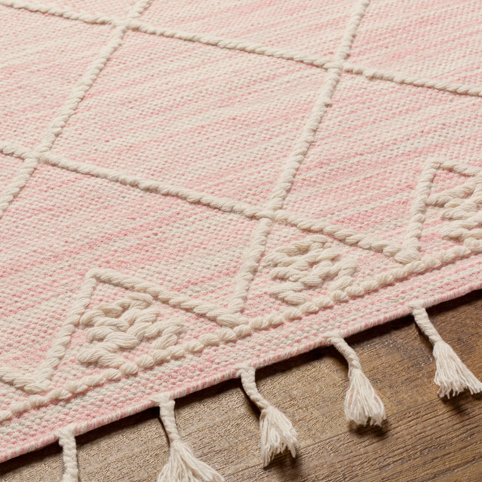 Maaxi Handmade Farmhouse Trellis Wool Area Rug