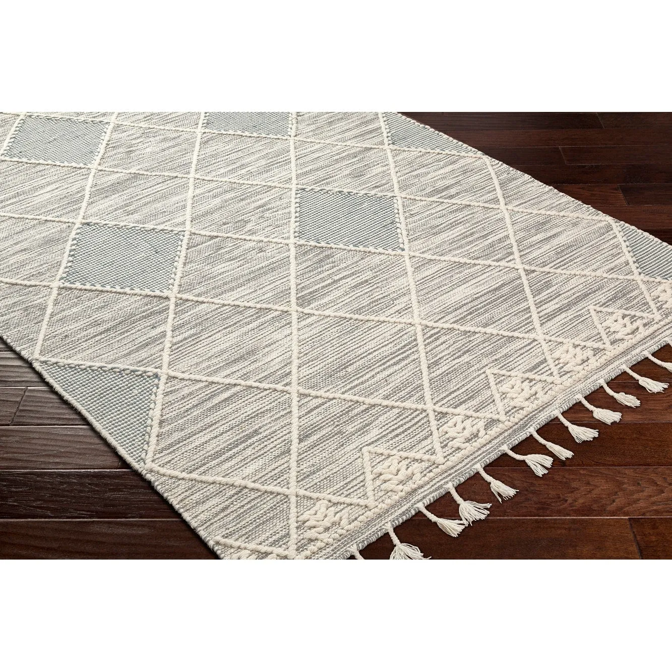 Maaxi Handmade Farmhouse Trellis Wool Area Rug