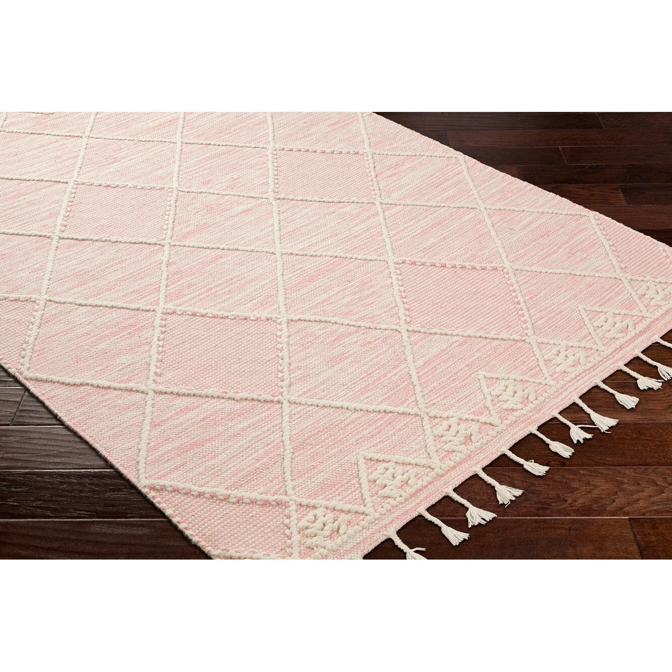 Maaxi Handmade Farmhouse Trellis Wool Area Rug