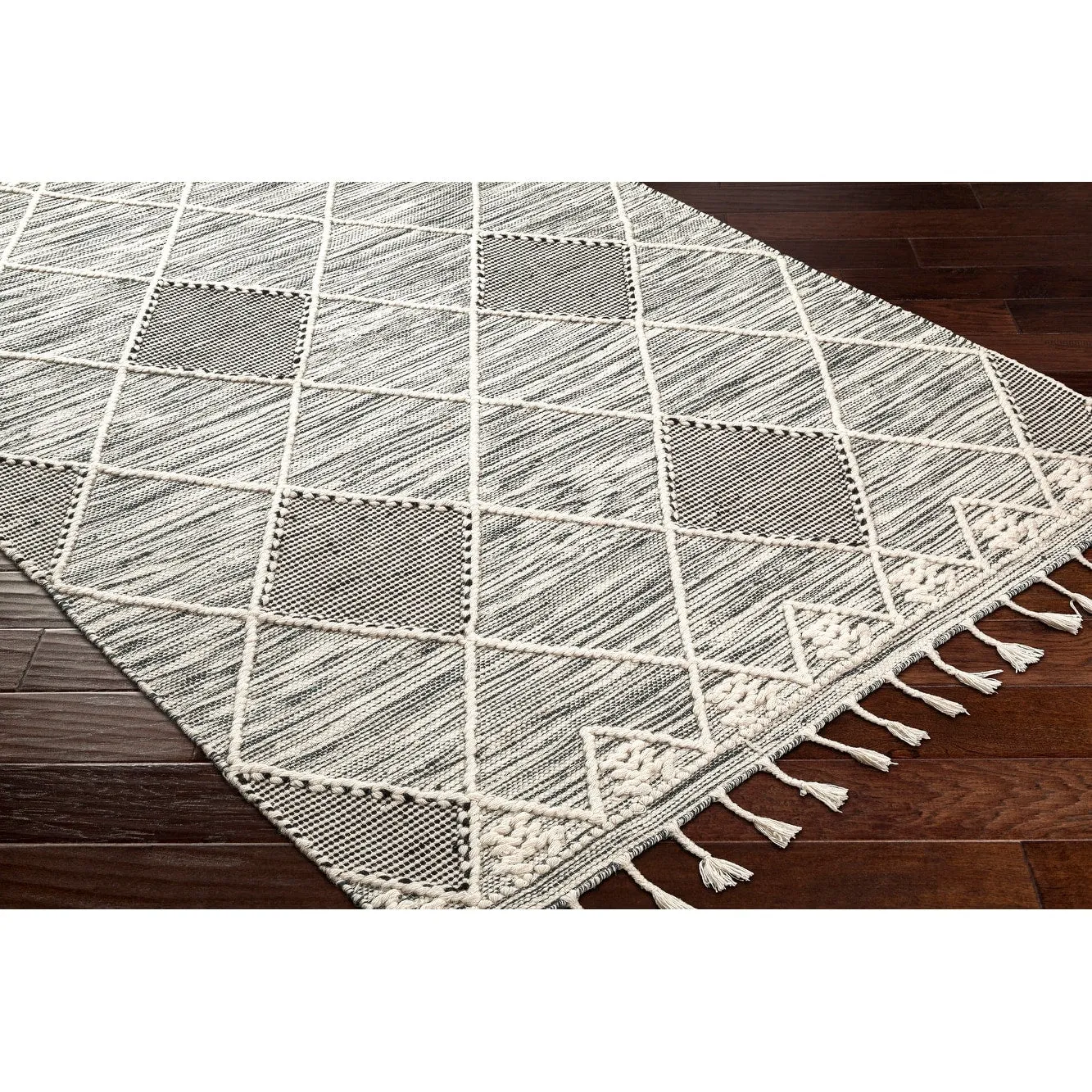 Maaxi Handmade Farmhouse Trellis Wool Area Rug