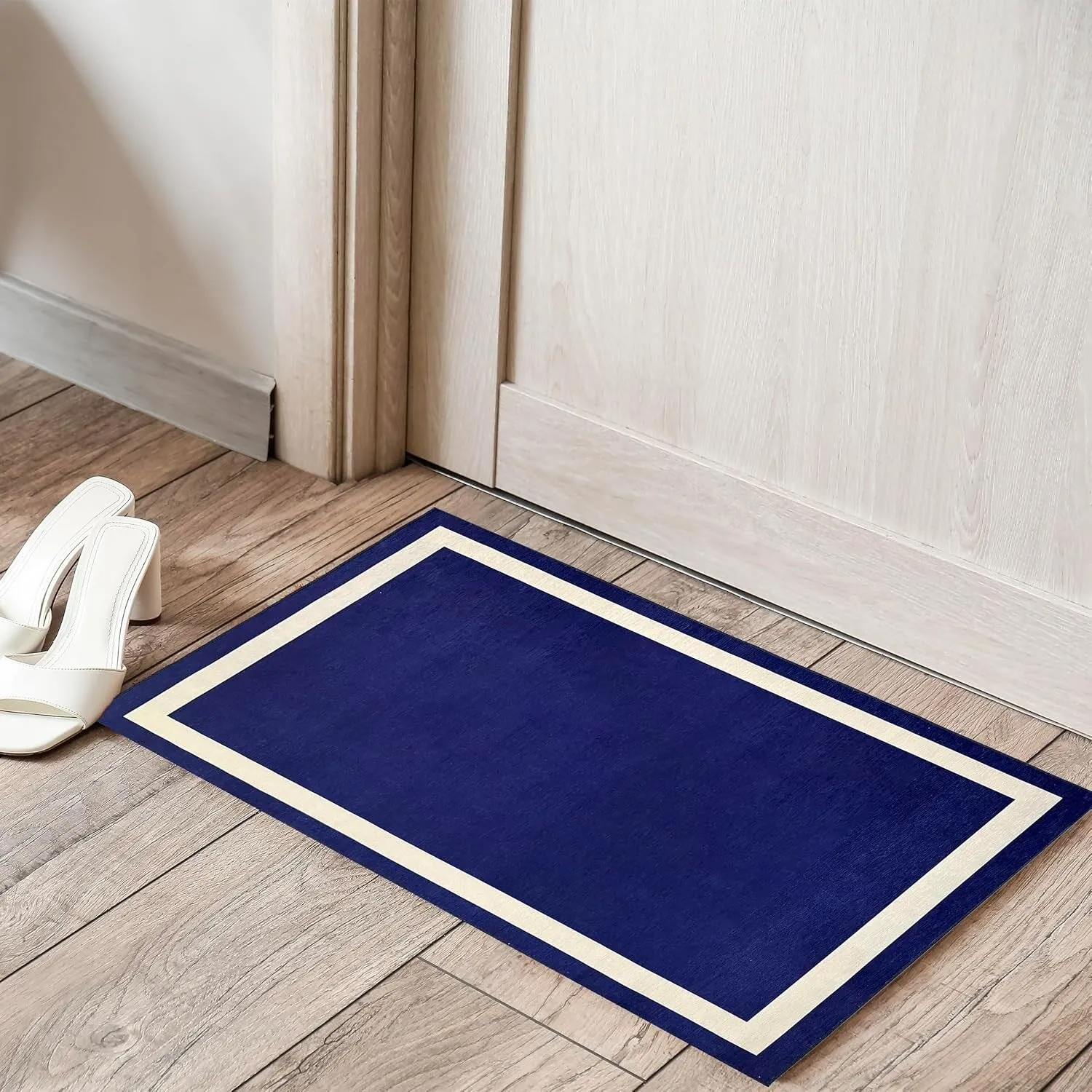 Machine Washable Area Rug With Non Slip Backing - Everest Geometric Modern Border Design