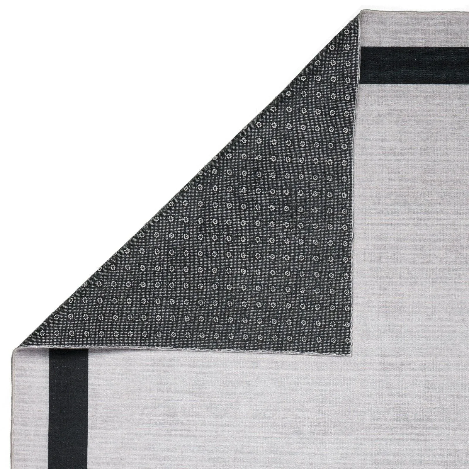 Machine Washable Area Rug With Non Slip Backing - Everest Geometric Modern Border Design