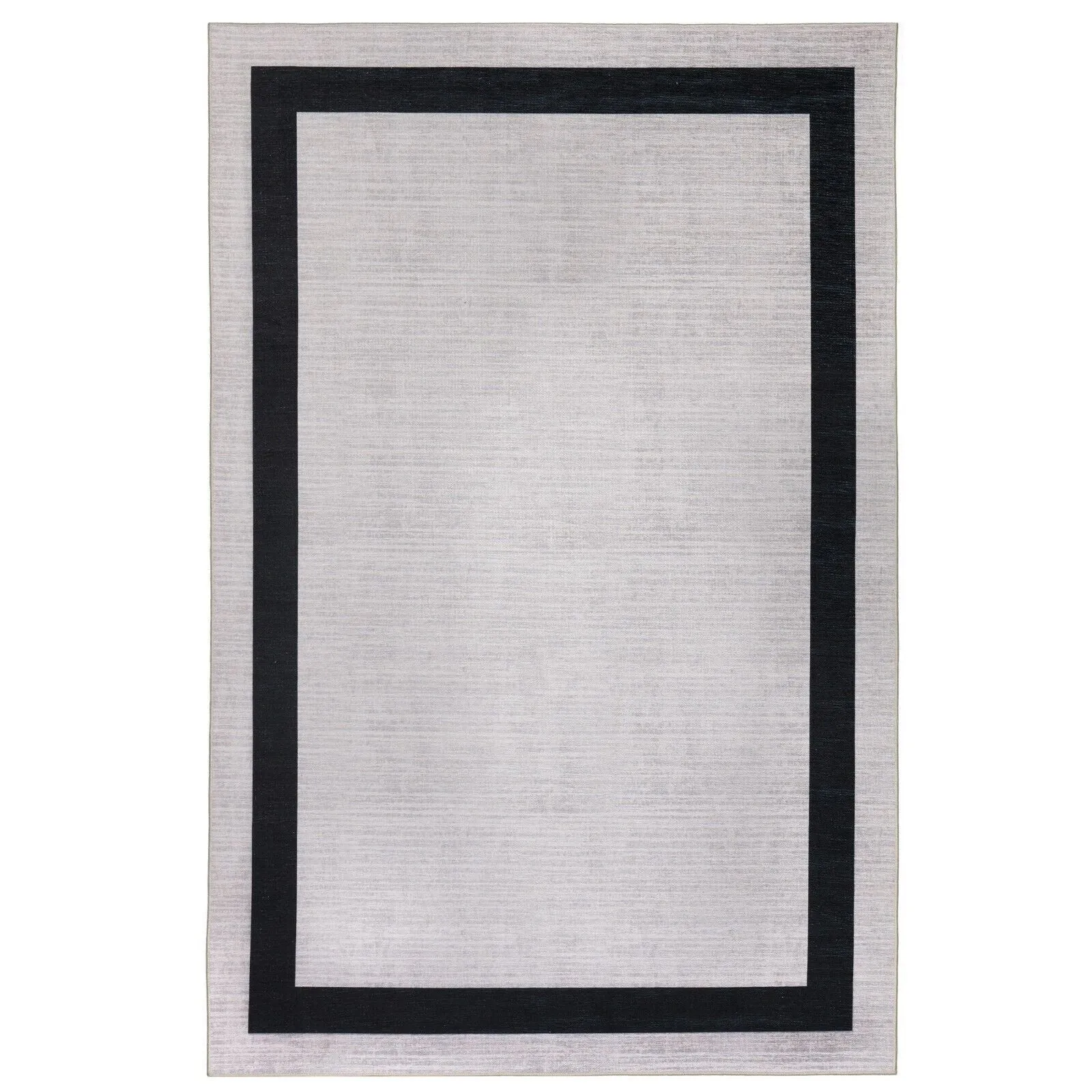 Machine Washable Area Rug With Non Slip Backing - Everest Geometric Modern Border Design