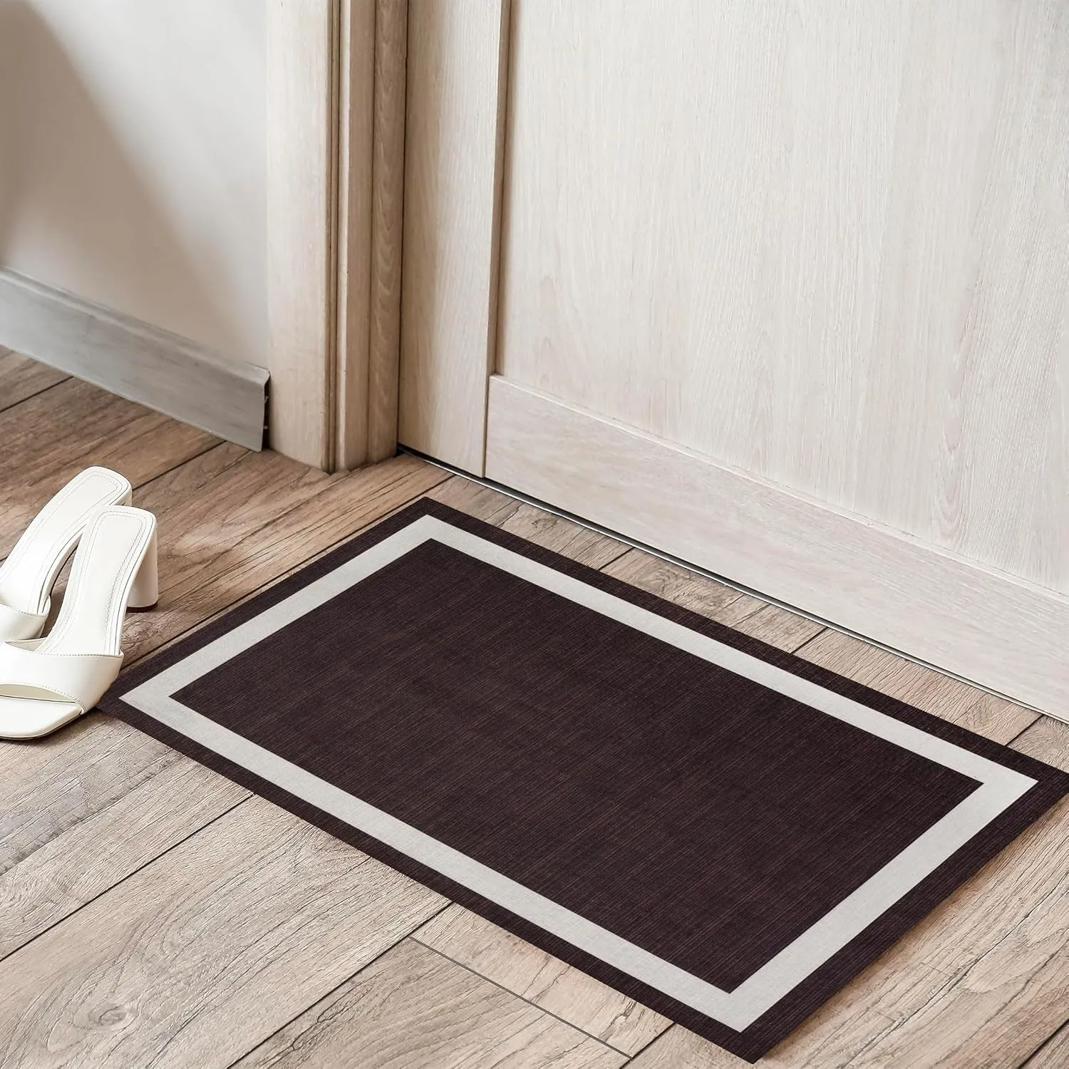 Machine Washable Area Rug With Non Slip Backing - Everest Geometric Modern Border Design