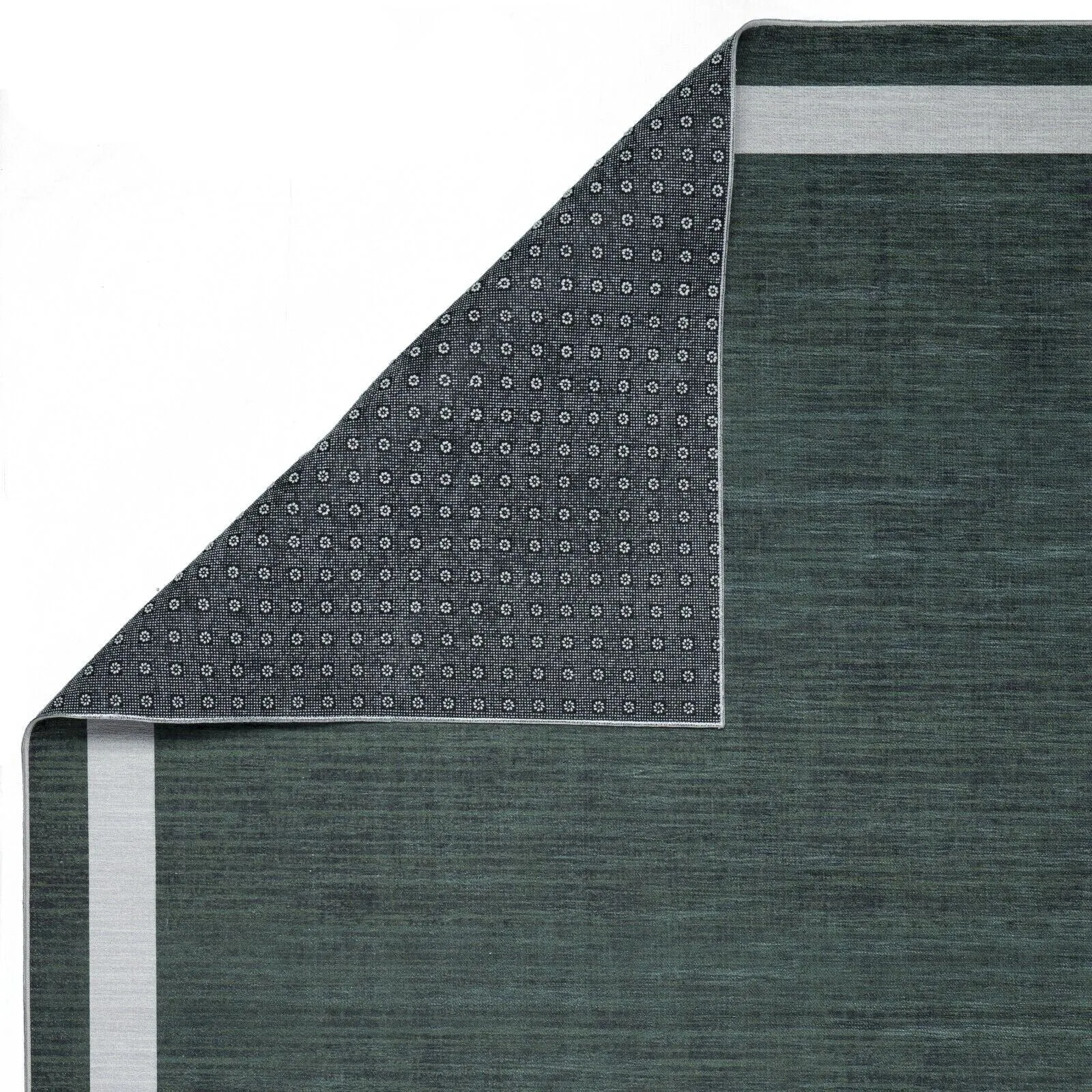 Machine Washable Area Rug With Non Slip Backing - Everest Geometric Modern Border Design