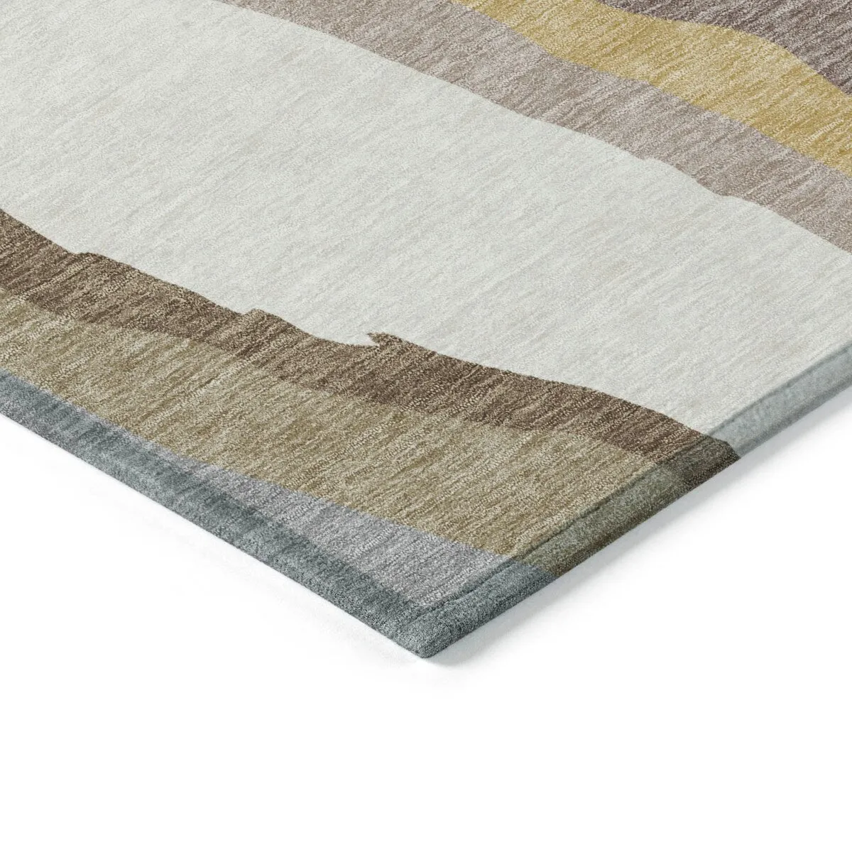 Machine Washable Indoor/ Outdoor Abstract Contemporary Chantille Rug