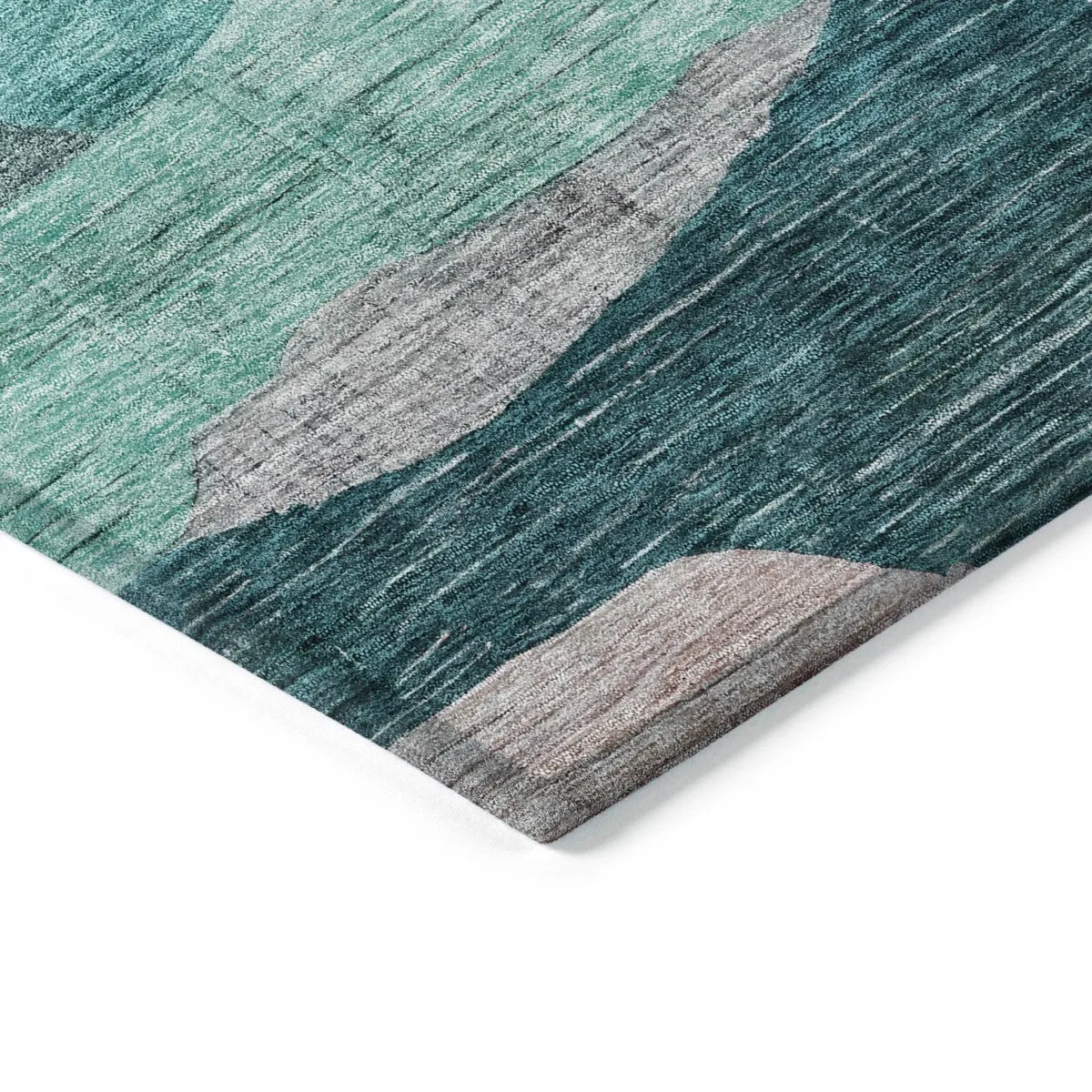 Machine Washable Indoor/ Outdoor Abstract Contemporary Chantille Rug