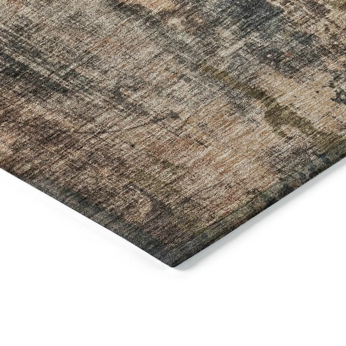 Machine Washable Indoor/ Outdoor Abstract Contemporary Chantille Rug