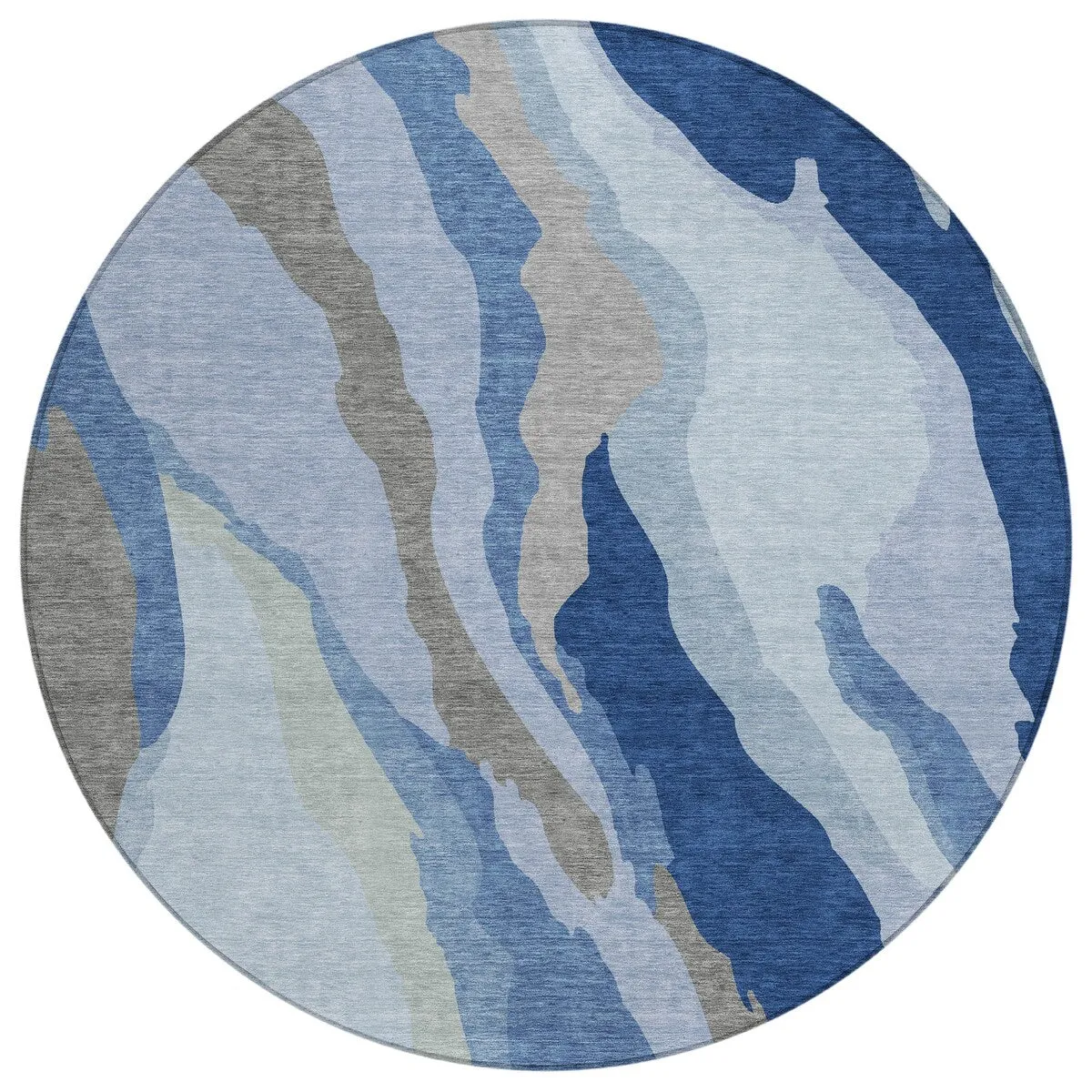 Machine Washable Indoor/ Outdoor Abstract Contemporary Chantille Rug
