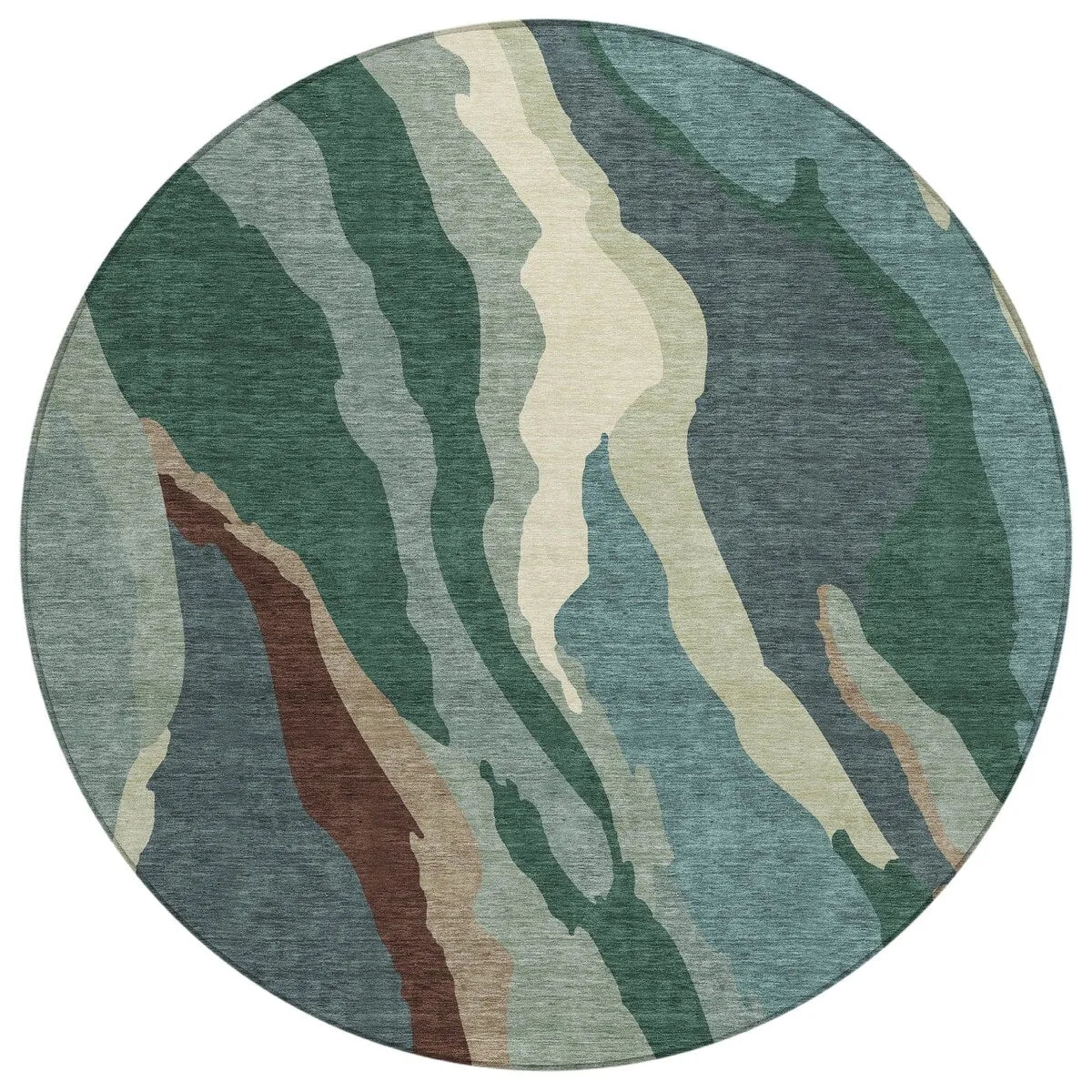 Machine Washable Indoor/ Outdoor Abstract Contemporary Chantille Rug