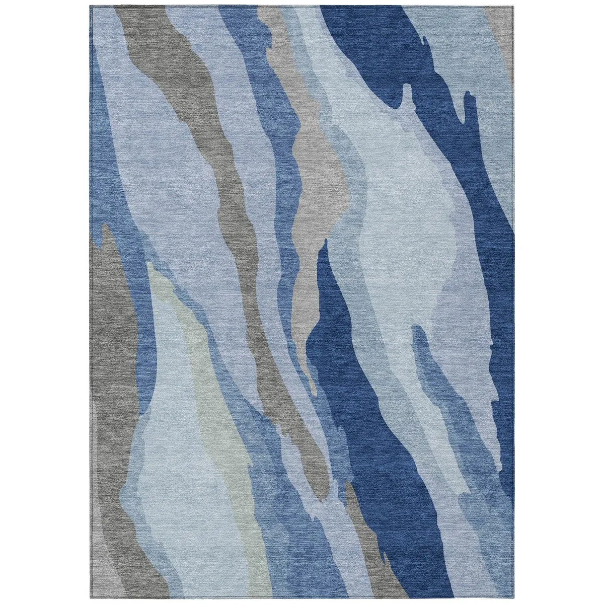 Machine Washable Indoor/ Outdoor Abstract Contemporary Chantille Rug