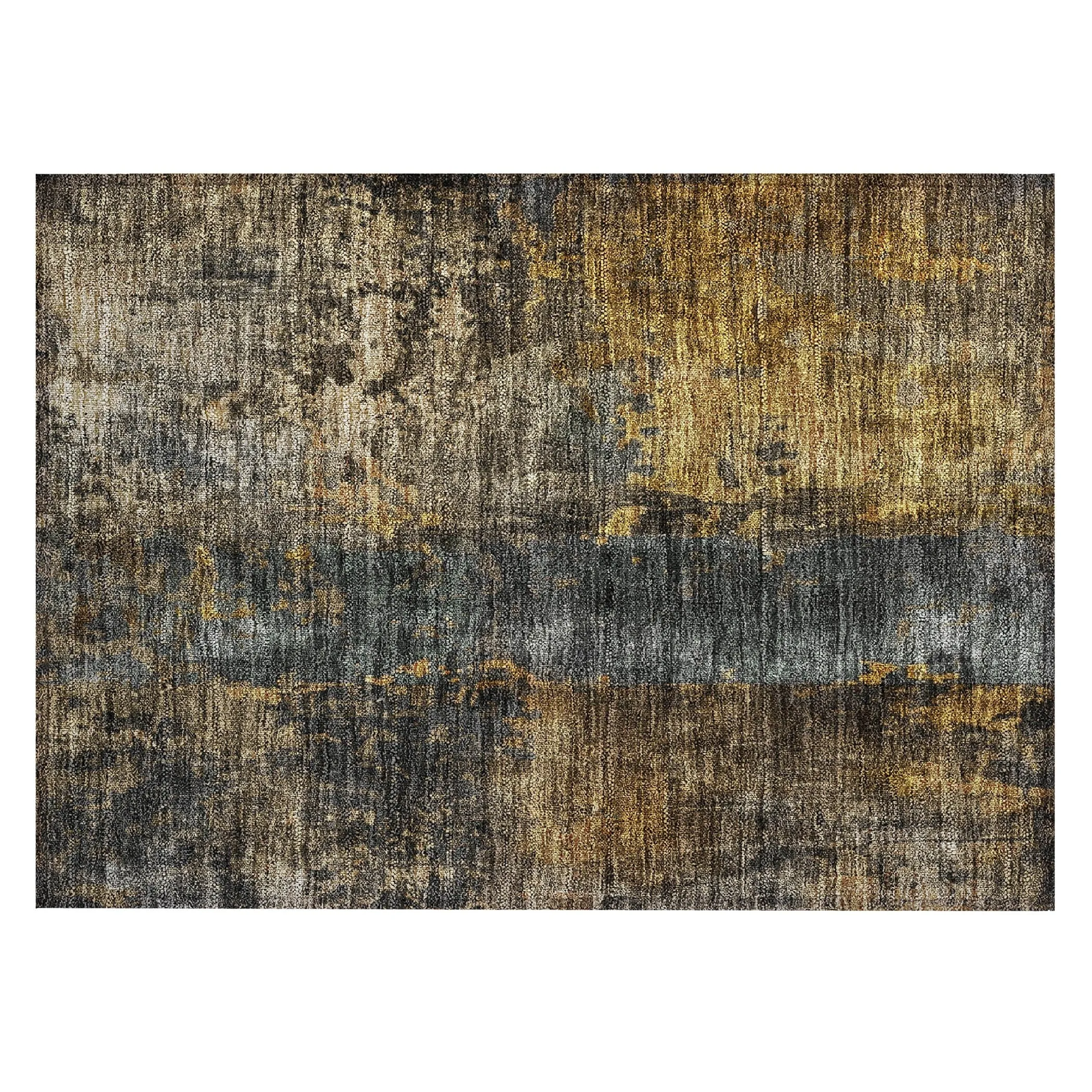 Machine Washable Indoor/ Outdoor Abstract Contemporary Chantille Rug