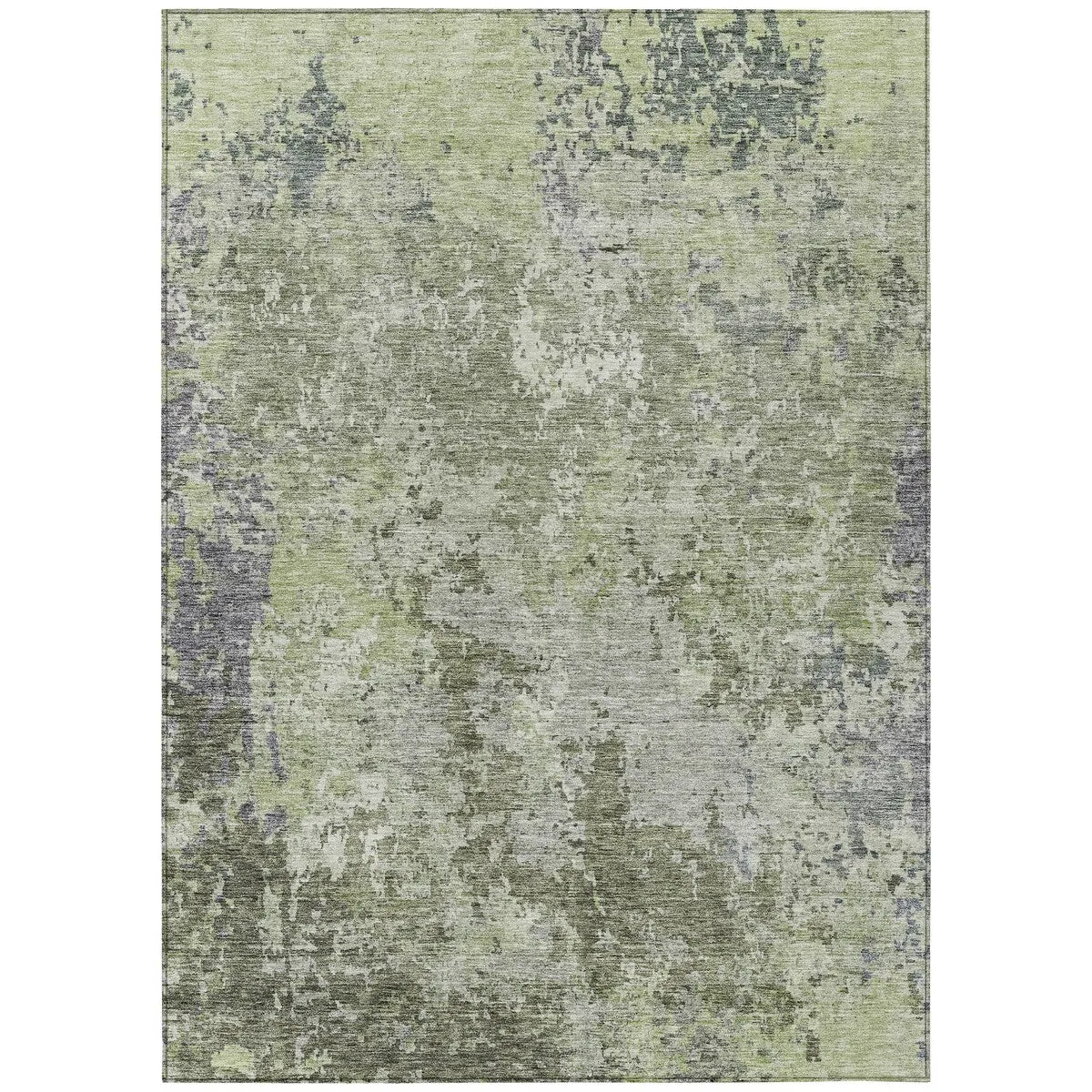 Machine Washable Indoor/ Outdoor Abstract Contemporary Chantille Rug
