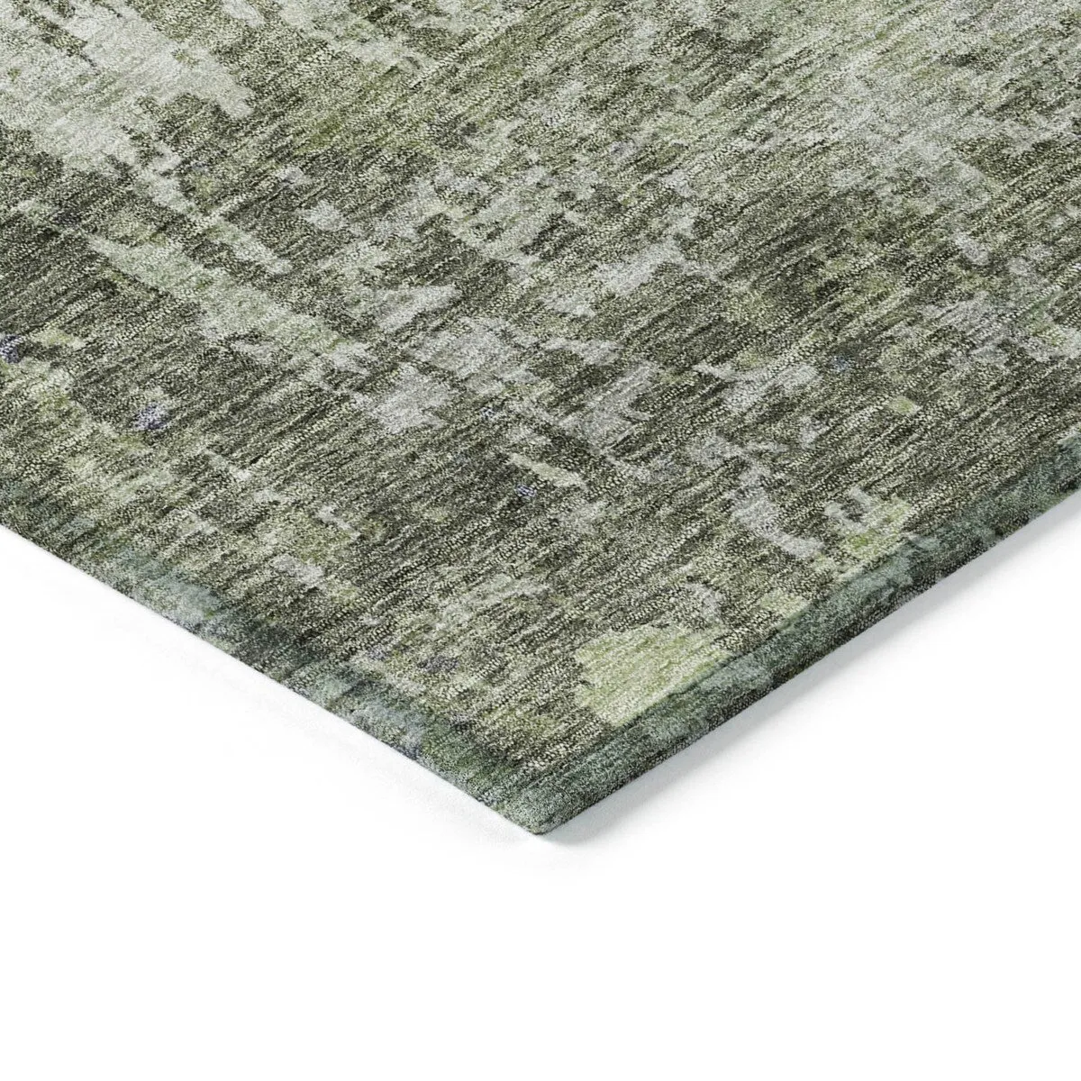 Machine Washable Indoor/ Outdoor Abstract Contemporary Chantille Rug