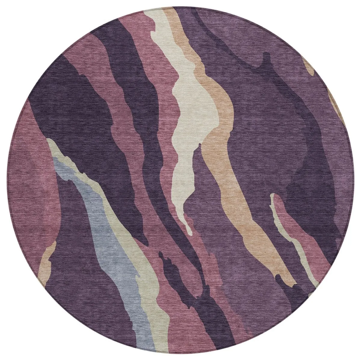 Machine Washable Indoor/ Outdoor Abstract Contemporary Chantille Rug
