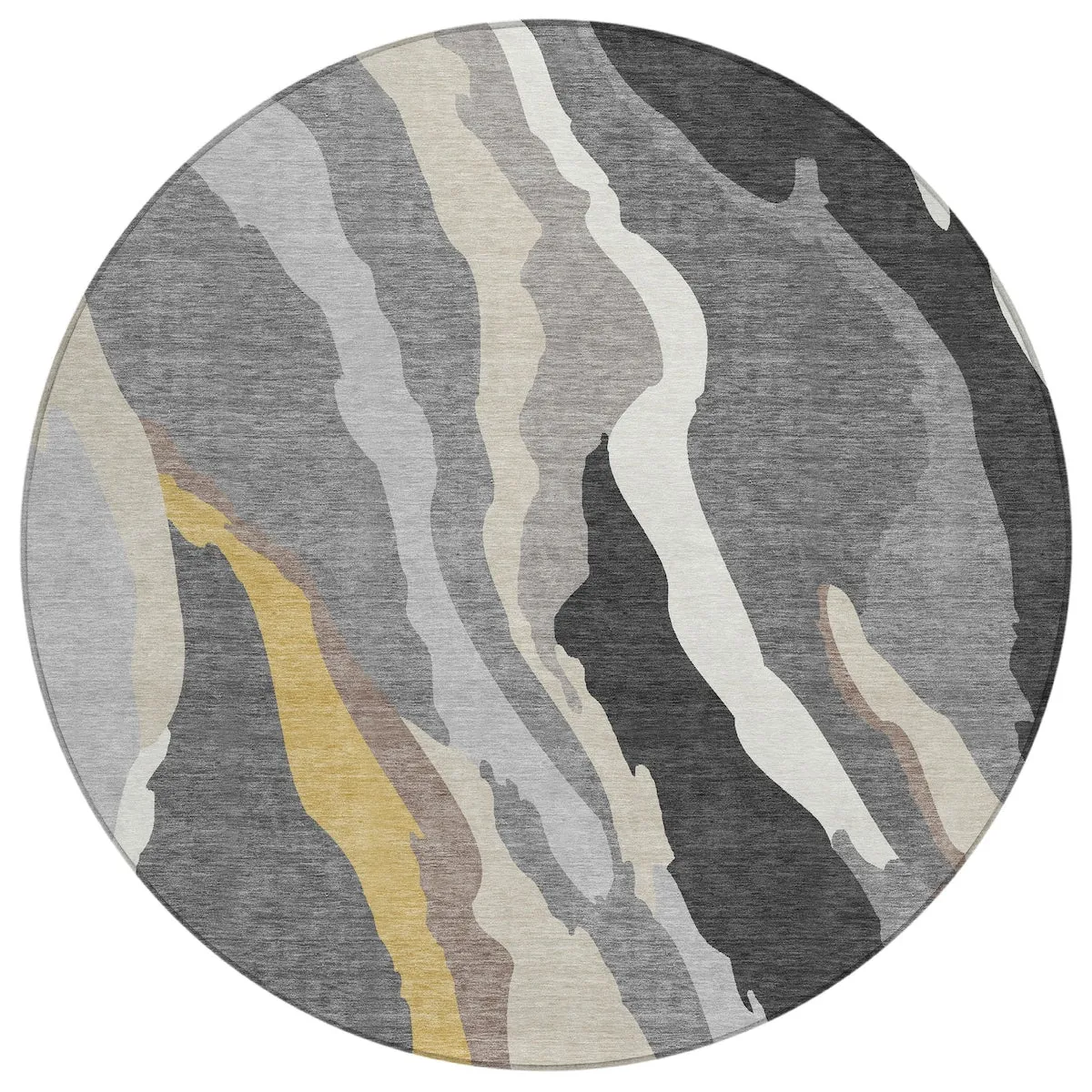 Machine Washable Indoor/ Outdoor Abstract Contemporary Chantille Rug