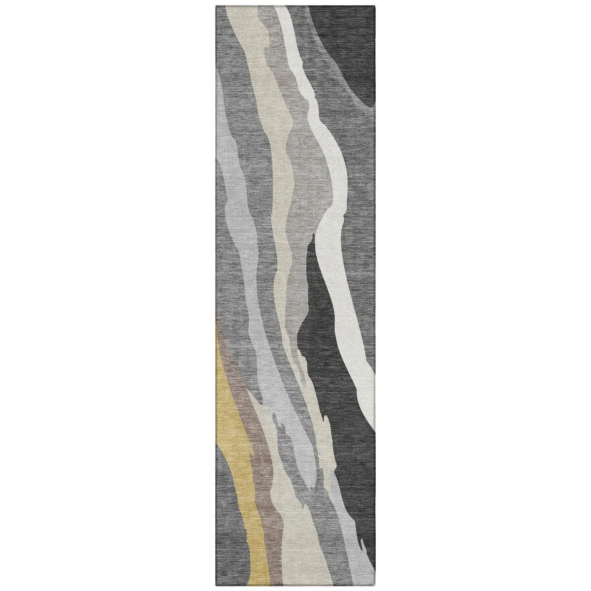 Machine Washable Indoor/ Outdoor Abstract Contemporary Chantille Rug