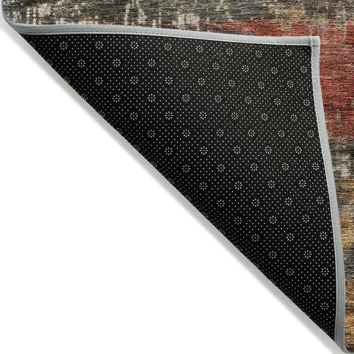 Machine Washable Indoor/ Outdoor Abstract Contemporary Chantille Rug