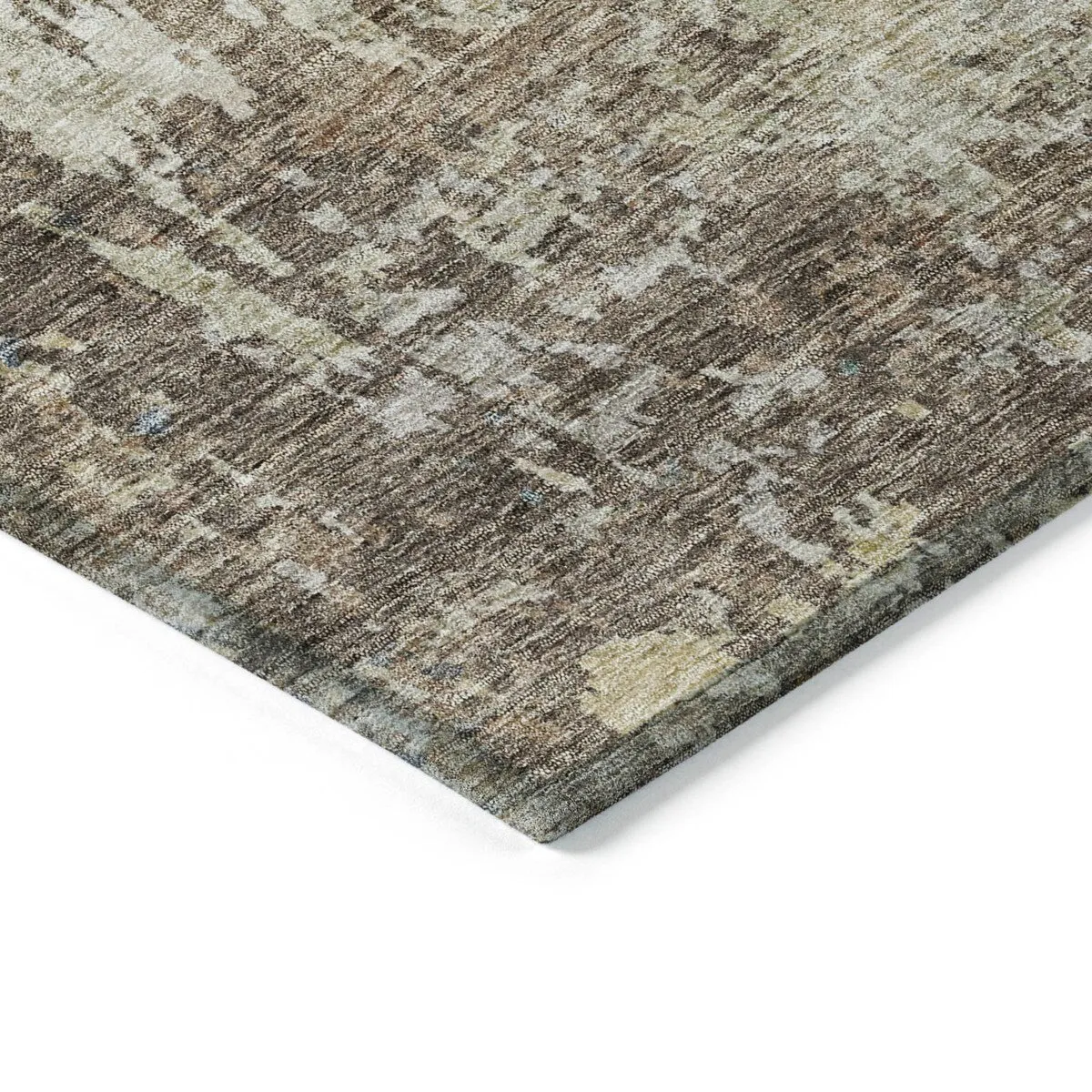 Machine Washable Indoor/ Outdoor Abstract Contemporary Chantille Rug