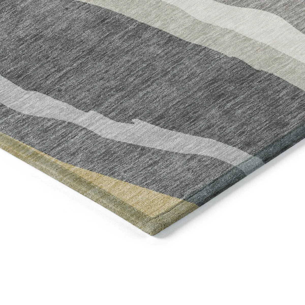 Machine Washable Indoor/ Outdoor Abstract Contemporary Chantille Rug