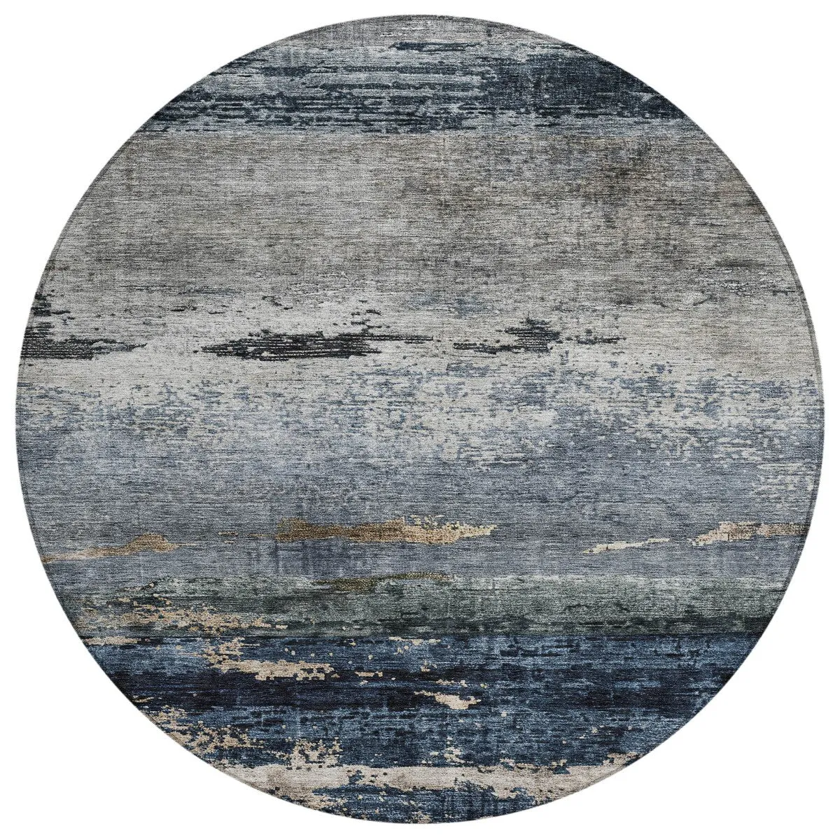 Machine Washable Indoor/ Outdoor Abstract Contemporary Chantille Rug