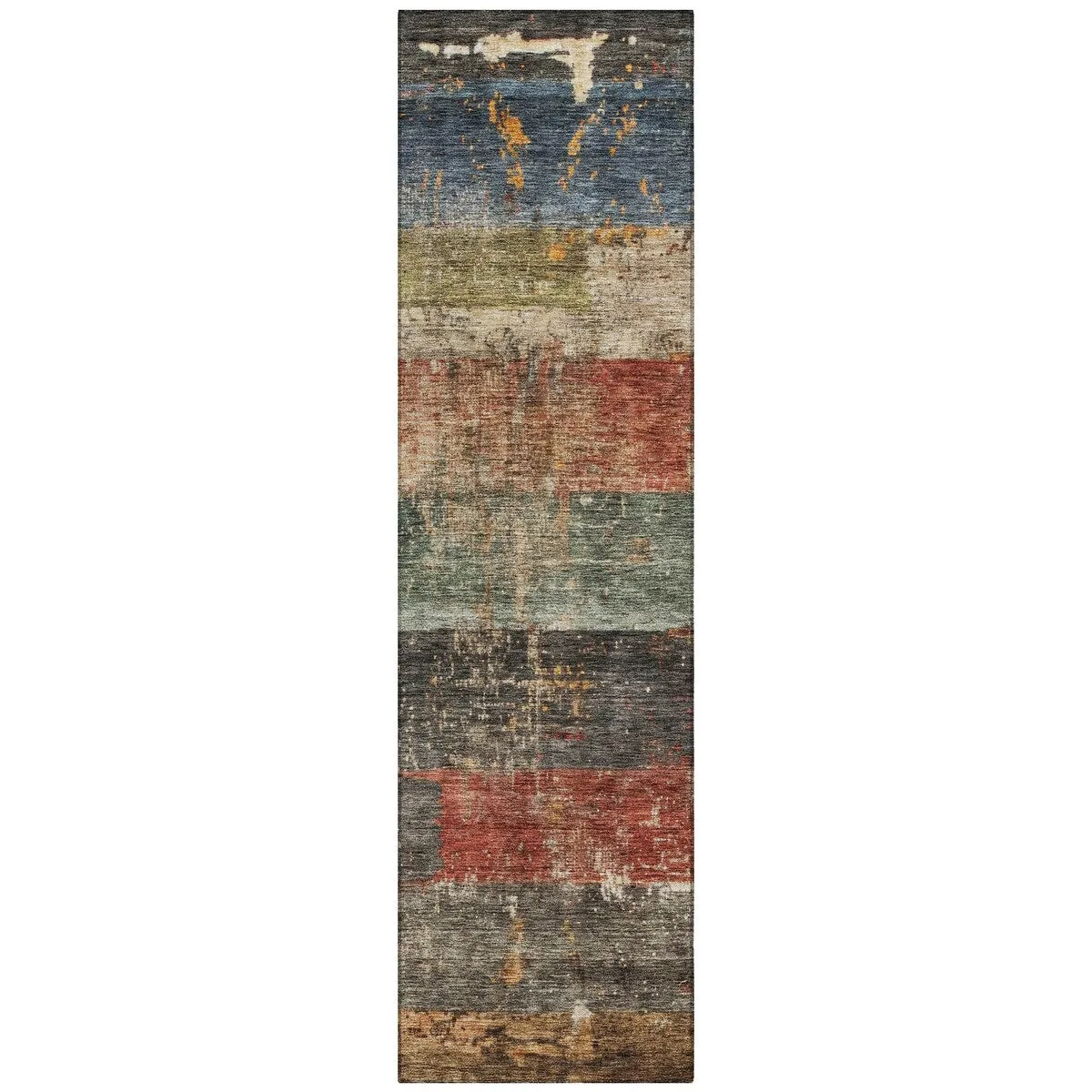 Machine Washable Indoor/ Outdoor Abstract Contemporary Chantille Rug