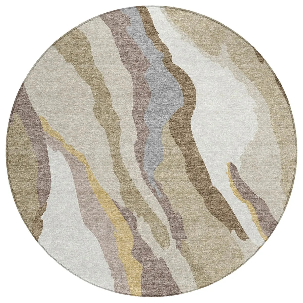 Machine Washable Indoor/ Outdoor Abstract Contemporary Chantille Rug