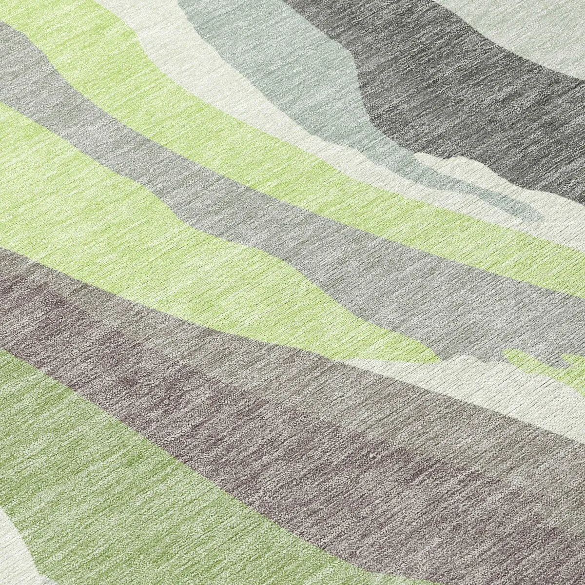 Machine Washable Indoor/ Outdoor Abstract Contemporary Chantille Rug