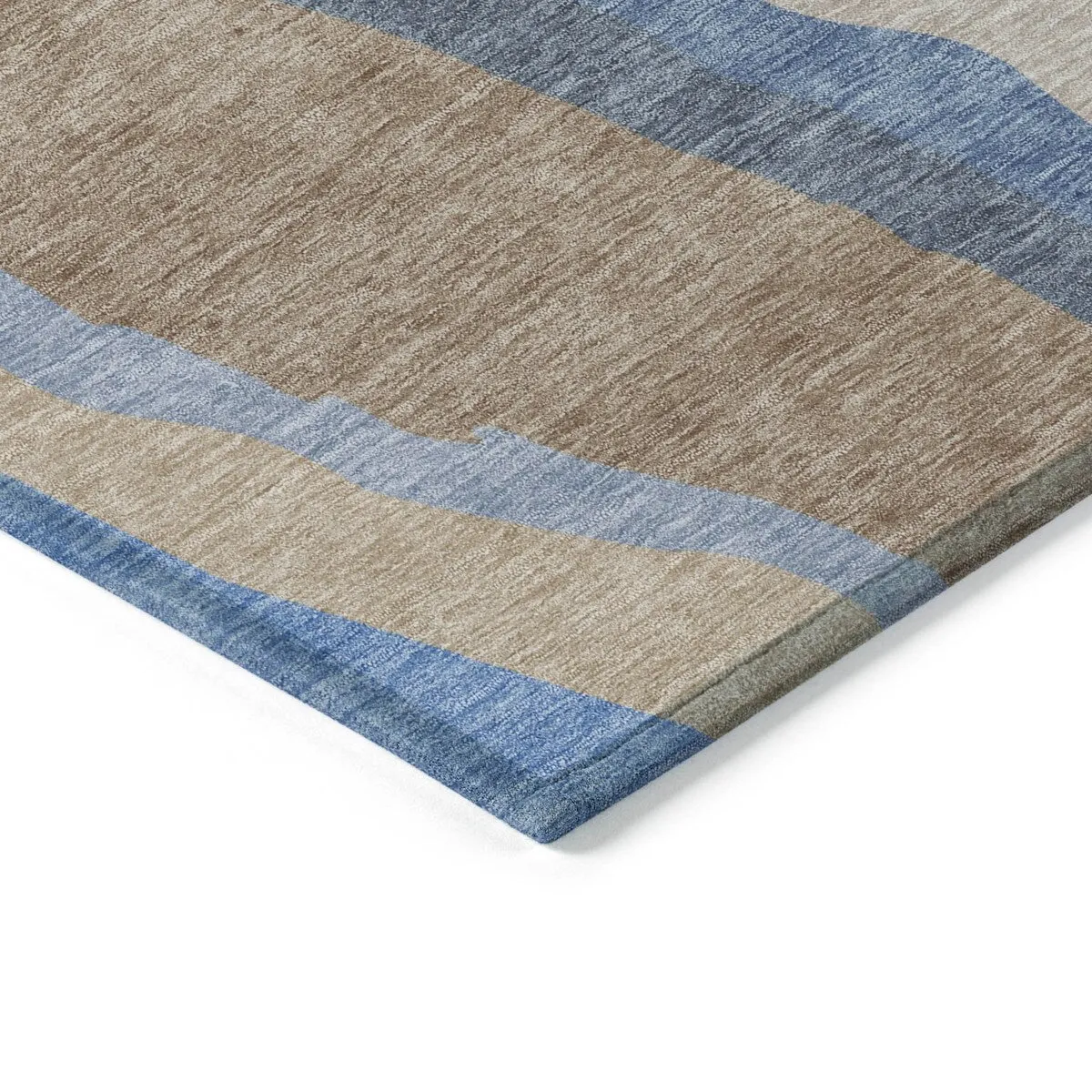 Machine Washable Indoor/ Outdoor Abstract Contemporary Chantille Rug
