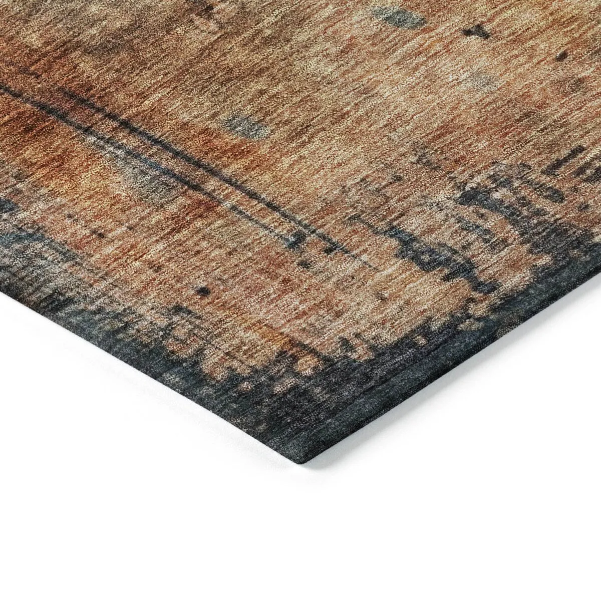 Machine Washable Indoor/ Outdoor Abstract Contemporary Chantille Rug