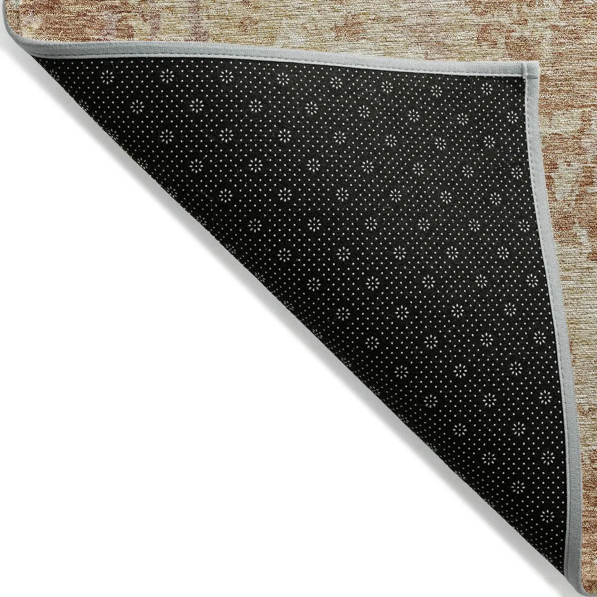 Machine Washable Indoor/ Outdoor Abstract Contemporary Chantille Rug