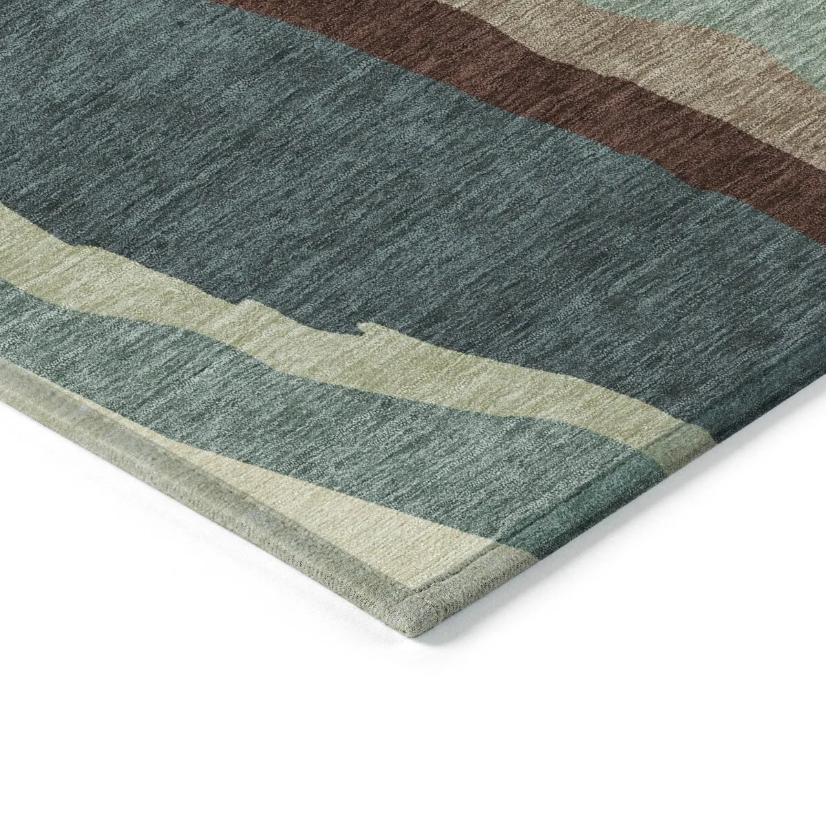 Machine Washable Indoor/ Outdoor Abstract Contemporary Chantille Rug