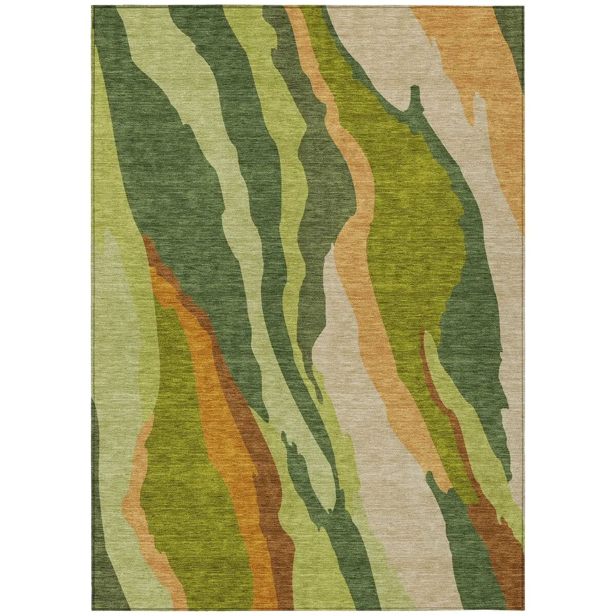 Machine Washable Indoor/ Outdoor Abstract Contemporary Chantille Rug