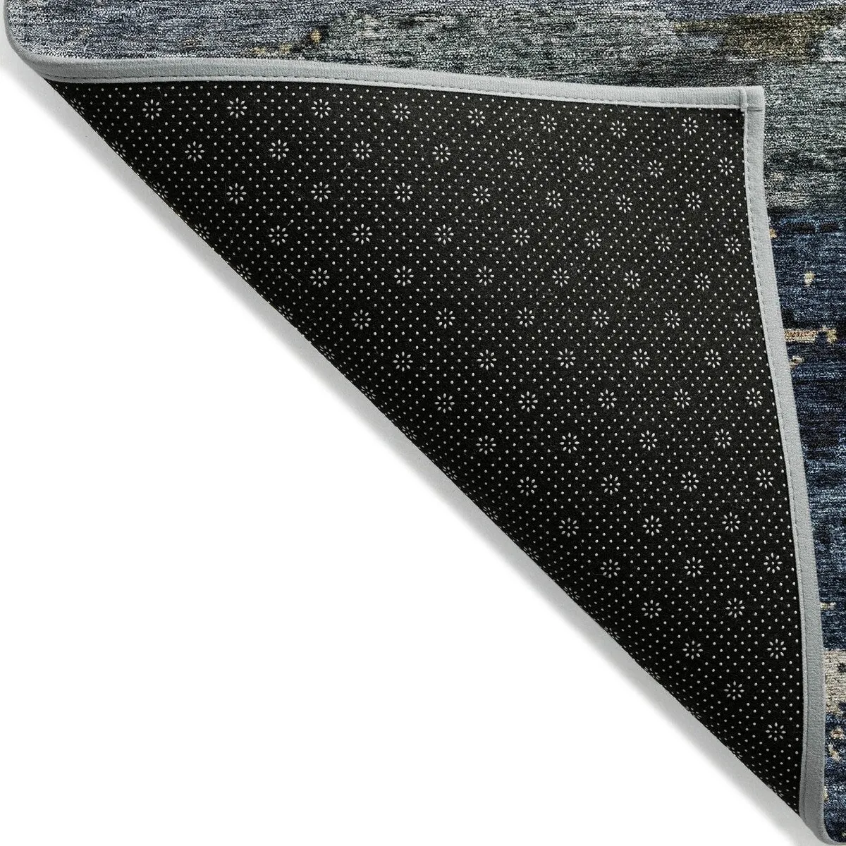 Machine Washable Indoor/ Outdoor Abstract Contemporary Chantille Rug