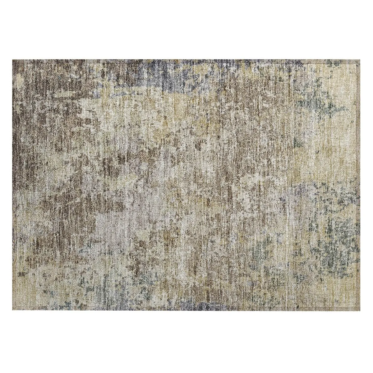 Machine Washable Indoor/ Outdoor Abstract Contemporary Chantille Rug
