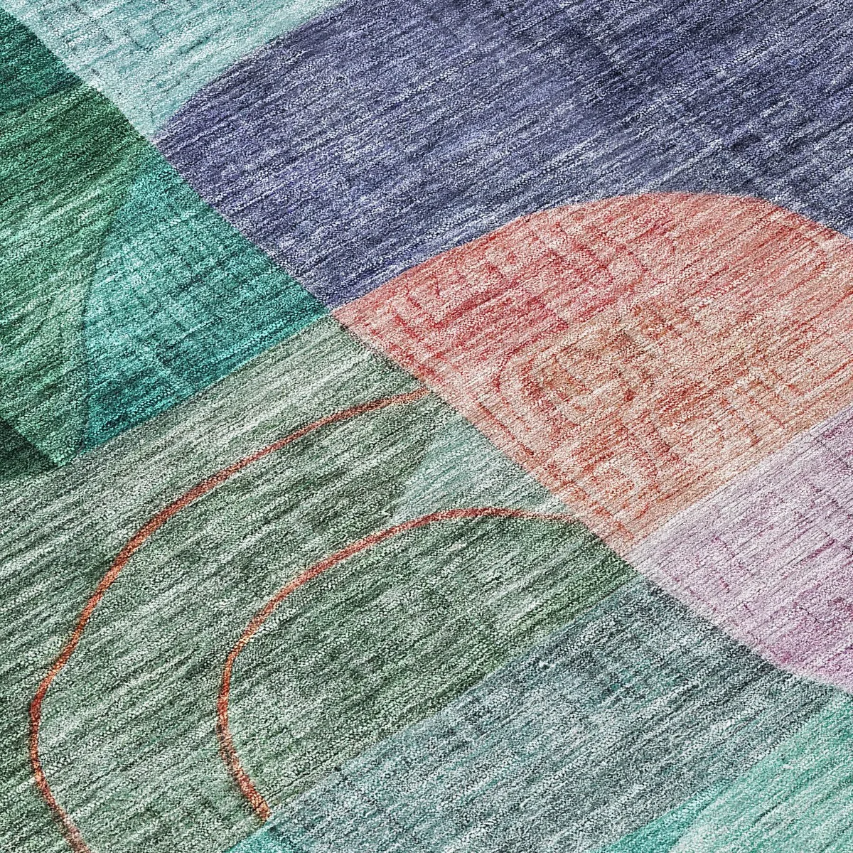 Machine Washable Indoor/ Outdoor Abstract Contemporary Chantille Rug