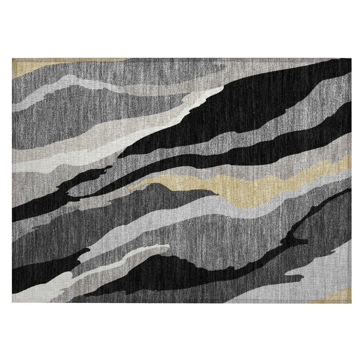 Machine Washable Indoor/ Outdoor Abstract Contemporary Chantille Rug