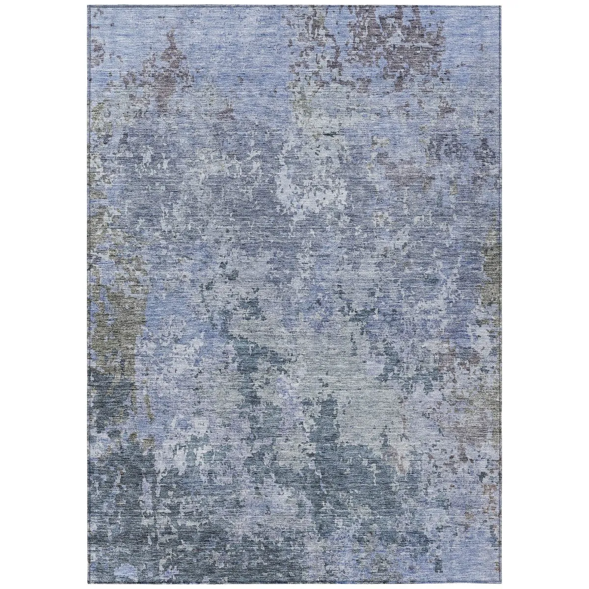 Machine Washable Indoor/ Outdoor Abstract Contemporary Chantille Rug