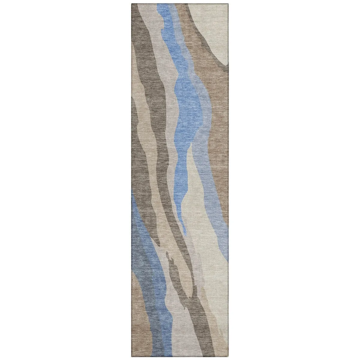Machine Washable Indoor/ Outdoor Abstract Contemporary Chantille Rug