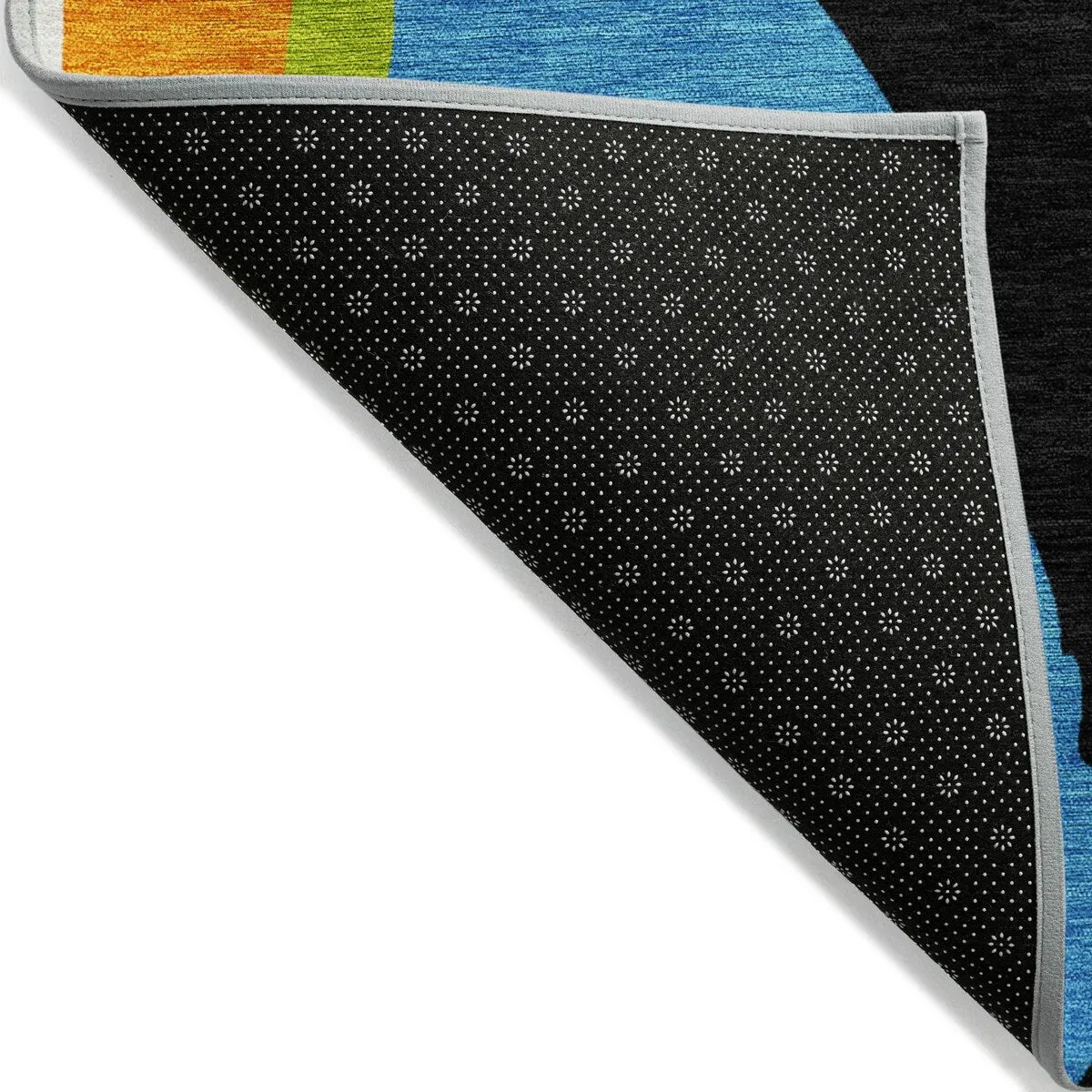 Machine Washable Indoor/ Outdoor Abstract Contemporary Chantille Rug