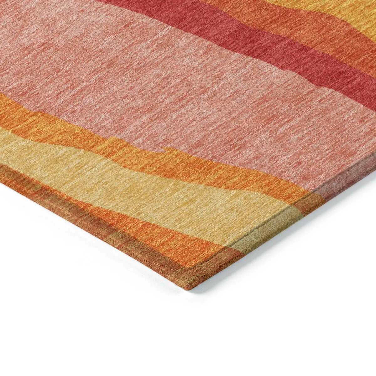 Machine Washable Indoor/ Outdoor Abstract Contemporary Chantille Rug