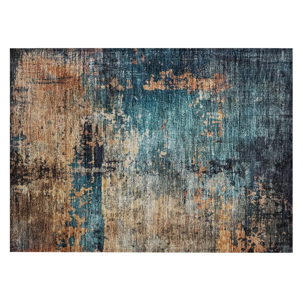 Machine Washable Indoor/ Outdoor Abstract Contemporary Chantille Rug