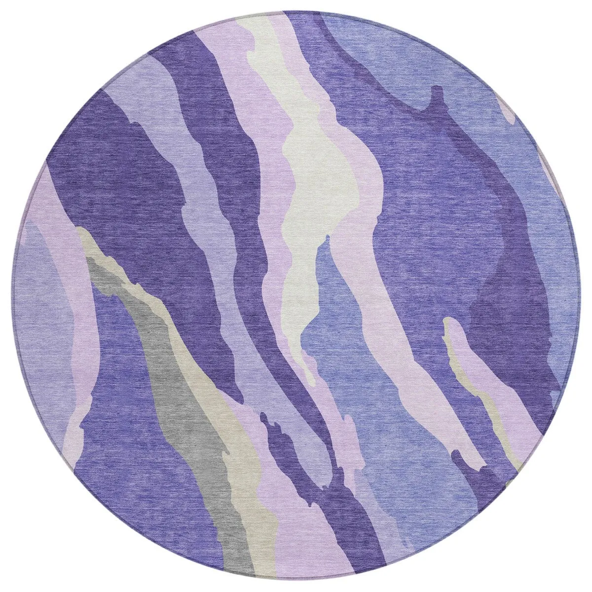 Machine Washable Indoor/ Outdoor Abstract Contemporary Chantille Rug
