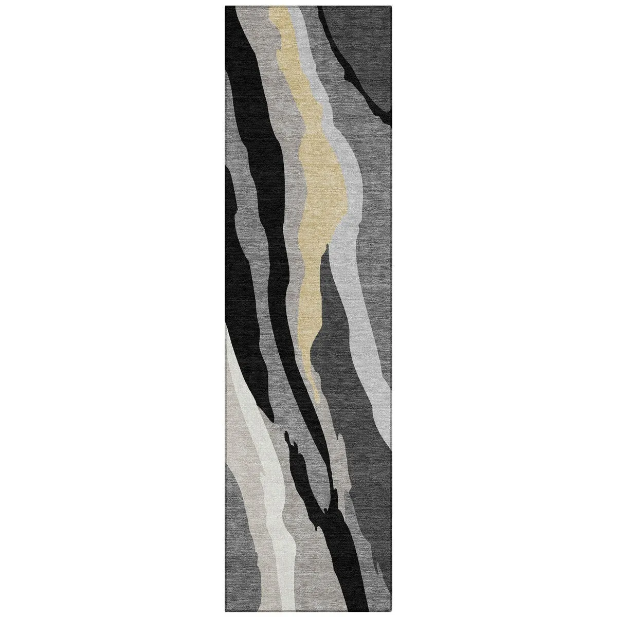 Machine Washable Indoor/ Outdoor Abstract Contemporary Chantille Rug