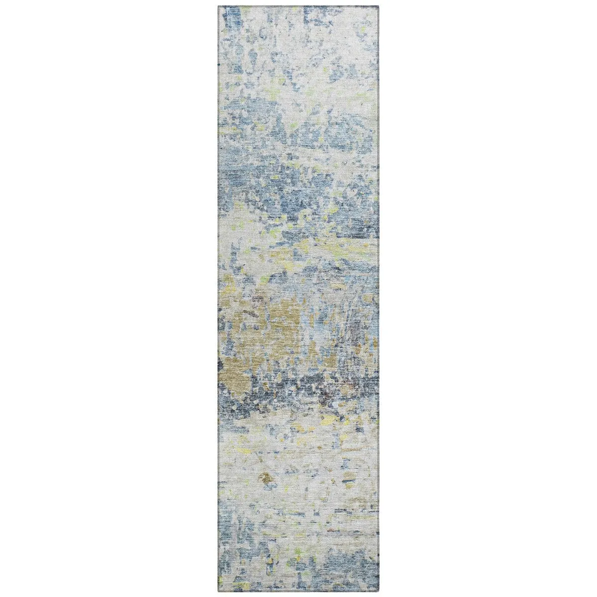 Machine Washable Indoor/ Outdoor Abstract Contemporary Chantille Rug
