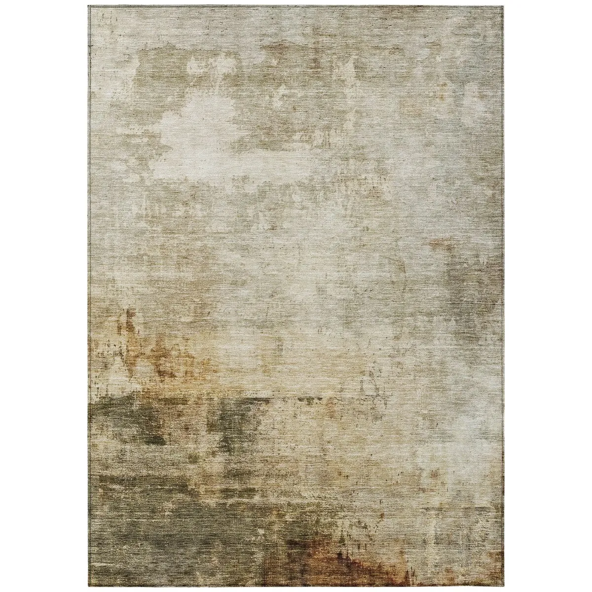 Machine Washable Indoor/ Outdoor Abstract Contemporary Chantille Rug